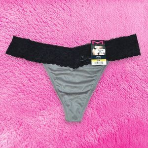 Maidenform Black Lace Gray Thong